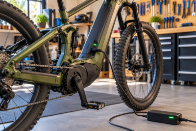 VTT electrique en charge a latelier